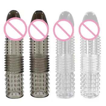 Kristalno Spike Kondomi Za Večkratno Uporabo Kondoma Petelin Rokav Extender Zamudo Penis Rokav Spolnih Igrač Za Moške Vibracijska Palica Rokav Za Ženske