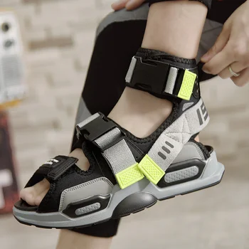 2020 Poletje, Mens Gleženj Visoko Vrh Čevlji Gladiator Sandali Oblikovalci Platformo Udobno Plaži Sandali Moški Platneni Moških Sandalss
