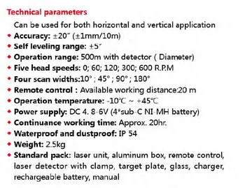 Self-izravnavanje Rotacijski/ Vrtenje Rdeče 360 rotacijski laser HP203/ Remote Control Self-Obračanje Visoko Natančne 3D laserski ravni 600m obseg