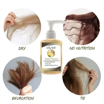60ML Zdravljenje izpadanje Las, Ginger Šamponom Proti izpadanju Las Anti-prhljaj Olje-nadzor Lase Šampon za Ženske in Moške Popravila za Nego Las