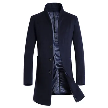 Vroče high-end jeseni in pozimi moška jakna plašč Podjetja jakna suknji Windbreaker barva Slim Volne jakna