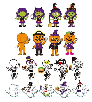 12PCS Halloween Bi Obraz Nalepke Pogodbenice Prednost Igre Rojstni dan Dobave Halloween Okraski DIY Obrti za Otroke