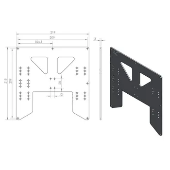 Funssor Anet A8 A6 3D Tiskalnik za Nadgradnjo Y Prevoz Anodiziranega Aluminija Pločevina Anet A8 Y-Prevoz nadgradnjo ploščo