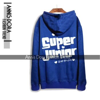 SUPER JUNIOR SJ E. L. F koncert super kažejo sapphire blue hoodie posebna ponudba