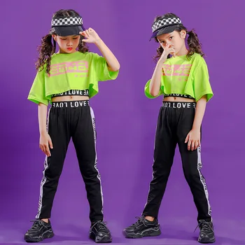 8 Otrok Hip Hop Oblačila Otroci Ples Kostum za Dekleta, Jazz Ples Dvorana Koncert Fazi Obleko Ulične