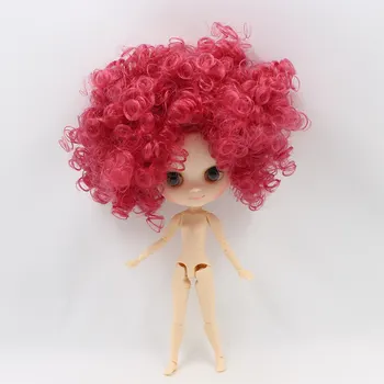 Bližnji Tovarni Golih Blyth Moda Lutka z Rose Red Afro-Las 20 cm LEDENO DIY Igrače z geste Brezplačna Dostava Št.QE155