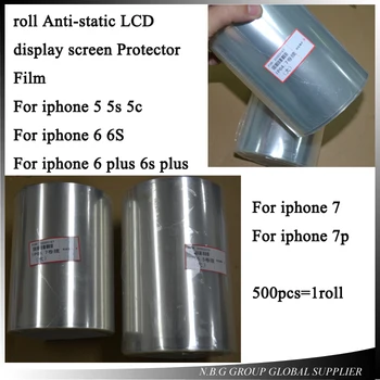 500Pcs/roll Anti-statični zaslon LCD screen Protector Film Za iphone 5 5s 5c/6 6s/6p 6sp/7/7p Prenove LCD Zaščitno folijo