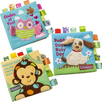 JJOVCE Otroška Knjiga Krpo Baby Tkanine Knjige angleški Izobraževalne Dojenčka Šumenje Igrače Učenje Igrače, Živali Zoo za Spanjem Zgodba