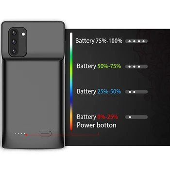 Mehke Silikonske Polnilec za Baterije Ohišje za Samsung Galaxy Note 20 10 9 8 S10 e 5G S8 S9 S20 Plus Ultra 4800-6000mAh Moči Banke Primerih