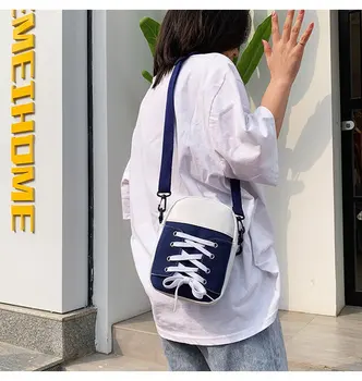 Ženske Platno Messenger Bag Divje Torba 2020 Poletje Novo korejska Različica Divje Crack Zavihek Tiskanje