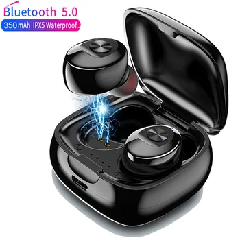 TWS Brezžične Slušalke Res Bluetooth 5.0 Čepkov IPX5 Nepremočljiva Športne Slušalke 3D Stereo Slušalke s Polnjenjem Polje