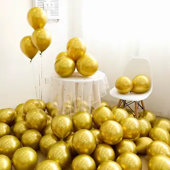 100 kozarcev 10palčni Zlato, Srebro Chrome Kovinski Latex Baloni Napihljivi Balon na Helij Poroka Okraski Rojstni dan Dobave