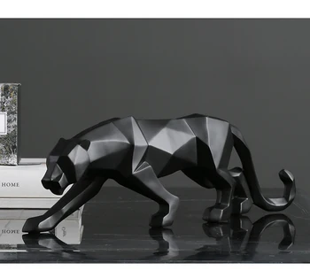 [MGT] 4 Barve Sodobno Abstraktno Cheetah Geometrijske Leopard Kip Namizje Smolo Panther Obrti Kiparstvo Dekor Živalskih Figur