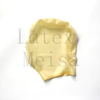 Ročno izdelani iz Lateksa, cilindri za odrasle gume maske izključiti nazaj zip v prosojni barvi