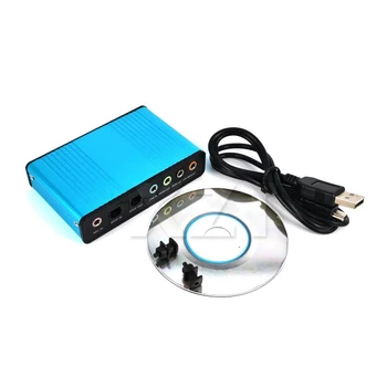 1pcs USB 2.0 Zvočne Kartice 6 Channel 7.1 5.1 Optični Zunanje Zvočne Kartice SPDIF Krmilnik za Prenosni RAČUNALNIK Namizni Tablet