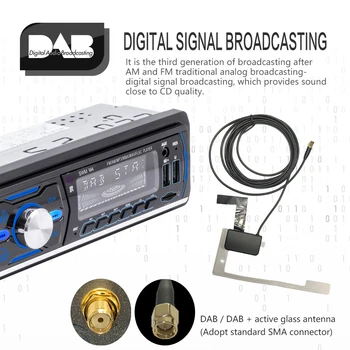 M4 1 DIN Avtomobilski Stereo sistem MP3 Predvajalnikom, USB, AUX FM AM RDS DAB DAB+ Radijski Sprejemnik MGO3