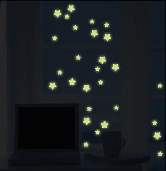 Y0033 Noč Sijaj DIY Svetilnostjo Ponoči Zvezde Fluorescentna Stenske Nalepke otroci Soba Dekoracijo Doma