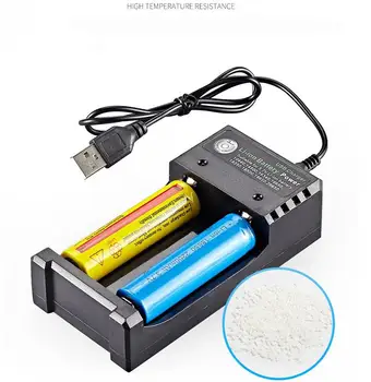Dvojno režo za Polnilnik za Baterijo 3,7 v/4,2 v Litijeve Baterije z USB Kablom za 18650 16340 14500 10400 Baterije z LED Indikator Napolnjenosti