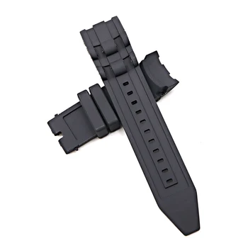 CARLYWET 26 mm Debelo Black Vodotesen Visoko Kakovostnega Silikona Zamenjava Watch Pasu Pasu Trak