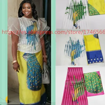 Organz svile vosek tkanine afriške tkanine za obleko afriške svile ankara Tkanine, visoko kakovost 2019 najnovejše saten vosek 4yards ! L70198