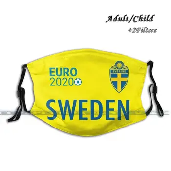 Švedska Nogometna Ekipa - Blågult - Modro - Rumeni Tisk Obraz, Usta Masko Moda Proti Prahu Onesnaževanja Masko Za Unisex
