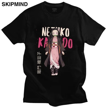 Klasična Nezuko Kamado Demon Slayer T-Shirt Moške O-vratu, Kratka Sleeved Kimetsu ne Yaiba Grafični Tshirt Pre-skrčilo Cotton Tee Merch