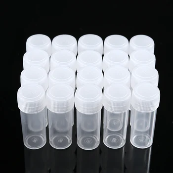 100 kozarcev 5ml plastičnih vzorec steklenico epruvete za mini steklenice vzorec steklenica za shranjevanje posode prosojen