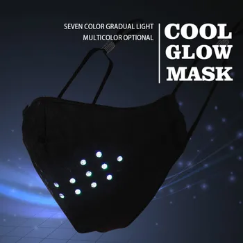 RGB LED Bliskavico Zvok Glasovni Nadzor Sijaj Obraza, Maska za Dihanje Unisex Masko, Glasbena oddaja DJ Party Božično noč Čarovnic Sijaj Masko Darila