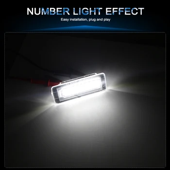 2Pcs 18SMD LED Tablice Število Svetloba Svetilke brez Napak Za Benz, Smart Fortwo Coupe 450 W450 W451 W453 Število žarnica 12V