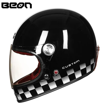 2019 Nov prihod blagovne znamke BEON motoristična čelada Letnik Skuter open face čelado 3/4 moto casco GFRP Materiala čelada ECE B109
