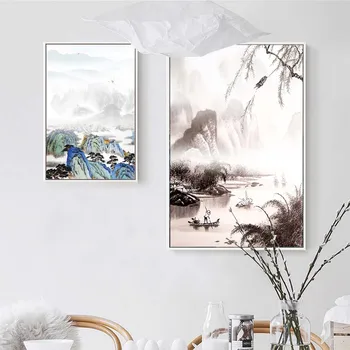 Doma Dekoracijo Tiskanja Platno Sliko Wall Art Slike Olje brez okvirja Risbe Kitajski pokrajini Vasi Za dnevno sobo