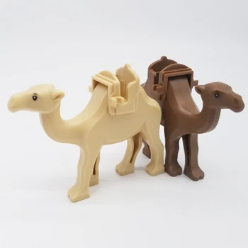 2 Kos/Veliko Rjavo Kamele Slika Živali Pesek Puščave gradniki Set Model Opeke Igrače za Otroke X023