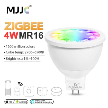 ZIGBEE MR16 LED Reflektor 4W RGBCCT LED Blub DC 12V Smart Spot Luči Blub Lučka za Delo z ZIGBEE 3.0 Prehod Središče Amazon Echo Plus