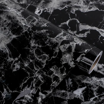 10M Črn Marmor Papir Granit Ozadje Samolepilni Števec Vrh Izmenljive Vinil Film Olupimo-Stick Polica Linijskih DIY Obrnite papir