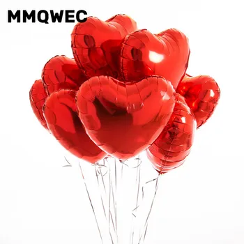 MMQWEC 18 inch 100 kozarcev Ljubezen svate Folija Baloni Srce Helij Zraka Kroglice Poročni baloni za Rojstni dan Valentines Stranka Dekor