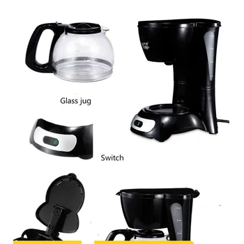 Kapljično, aparat za Kavo, Avtomatski aparat za Kavo 4-6 Oseb v Gospodinjstvu Ameriško Kavo 220V 600ML