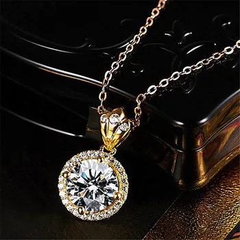 14k zlato barvo Krono AAA diamant, cirkon dragih kamnov obesek ogrlice za ženske, nakit bijoux modni choker stranka pripomoček darilo