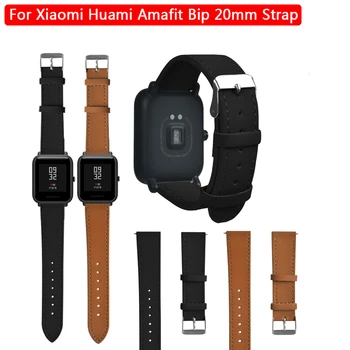 Vintage motnega, usnjeni Trak za Xiaomi Huami Amazfit Bip Lite Mladi Zapestje Gledati Zapestnica Amazfit Bip Watchband za 20 mm, trak