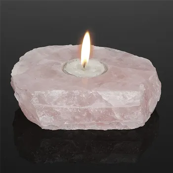 1pcs rose Quartz Crystal svečniki Svečnikov Naravni Kamni Kristali, Roza Za Večerjo Domov Dekoracijo