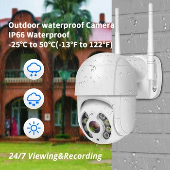 Hiseeu Mini 1080P Brezžični PTZ IP Kamera Zunanja uporaba P2P Speed Dome Vodotesen Fotoaparat, dvosmerni Audio CCTV Varnostni Nadzor Onvif