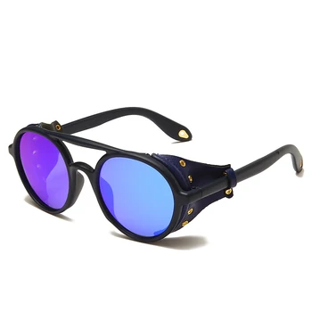 2020 Najnovejši Modni Retro Vintage Veter Dokaz Krog Okvir Oči Nositi Steampunk Rock Stil Športne Poceni sončna Očala za Moške Debelo