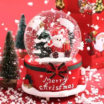 Božič Sneg Svetu Glasbe Polje Svetlobe Snežinke, Santa Claus Kristalno Kroglo za Zahvalni dan Rojstni dan, Novo Leto Darilo Božični Dekor