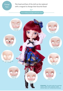 BB dekle lutka obraz-ploščo brez make up in make up