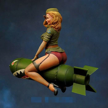 1/24 smolo slika diy komplet igrač ameriških žensk soliders na raketni ruske miniaturni maquette model figuras resina