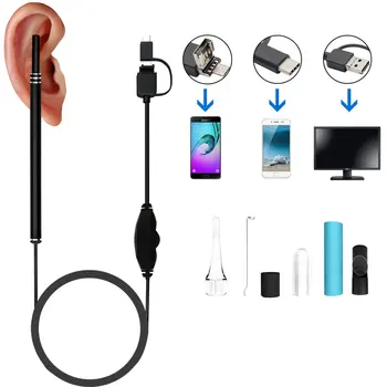 Uho Čiščenje Endoskop 2 In1 USB, HD Visual Uho Žlico 5,5 mm Mini Kamera, Android, PC Uho Pick Otoscope Borescope Orodje za Zdravstveno Varstvo
