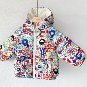 Dekleta Zimsko Jakno Zimski Modni Tisk Hooded Dol Jopiči za Dekleta Zadrgo Priložnostne Baby Toddler Coats Nov Prihod Dekleta Coats