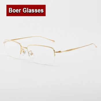 Novo prispeli Poslovni moške Čistega Titana Očala halfrim Optični Okvir Rx lahko Spektakel Branje Kratkovidnost Eye Glasses LB6640