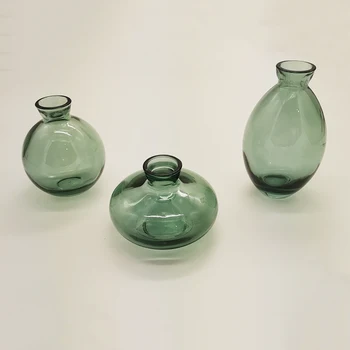 3Pcs Klasičnih Ustvarjalne Vaza Vrh Kakovosti Travo Črno Transparentno Doma Deco Reagenta Steklenico Cvet Vazo Tovarne na Debelo