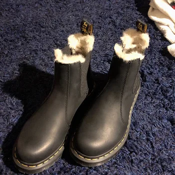 ženske škornji Zimski 2020 nova lokomotiva pravega krzna integrirani sneg škornji ženske Plišastih zgosti bombaž čevlji kruh čevlji ženske