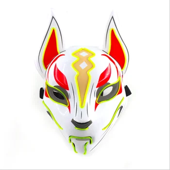 Anime Expro Dekor Japonski Fox Masko, Neon, Led Luči, Cosplay Masko Halloween Party Rave Led Masko Dance DJ Hitra Rekvizitov, Kostumov